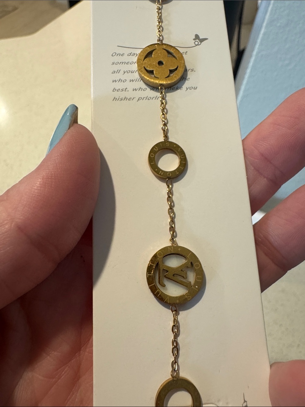 Fashion Jewelry Gold-Tone Logo Link Bracelet